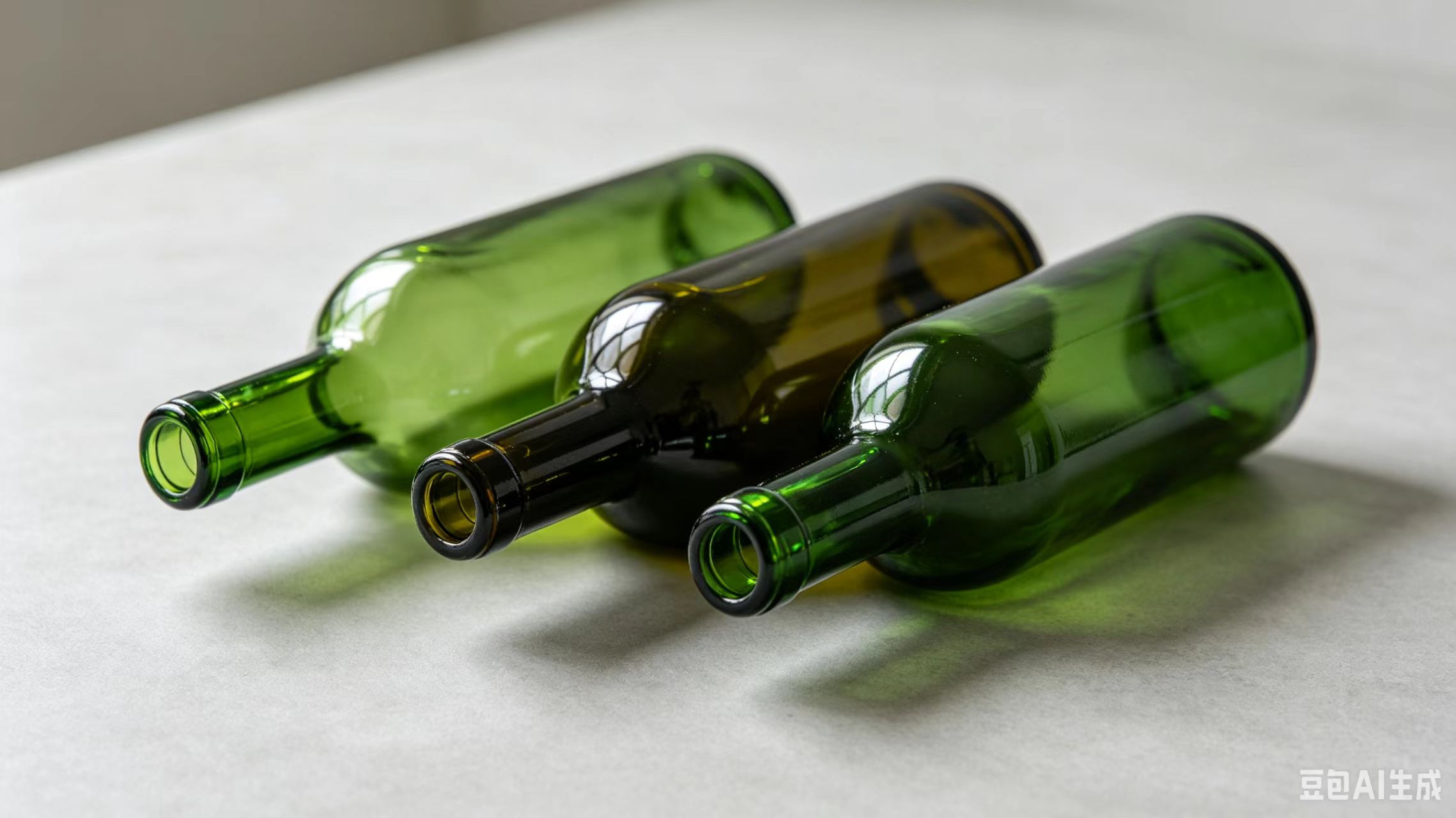 Cosmetic green glass bottle assembly line