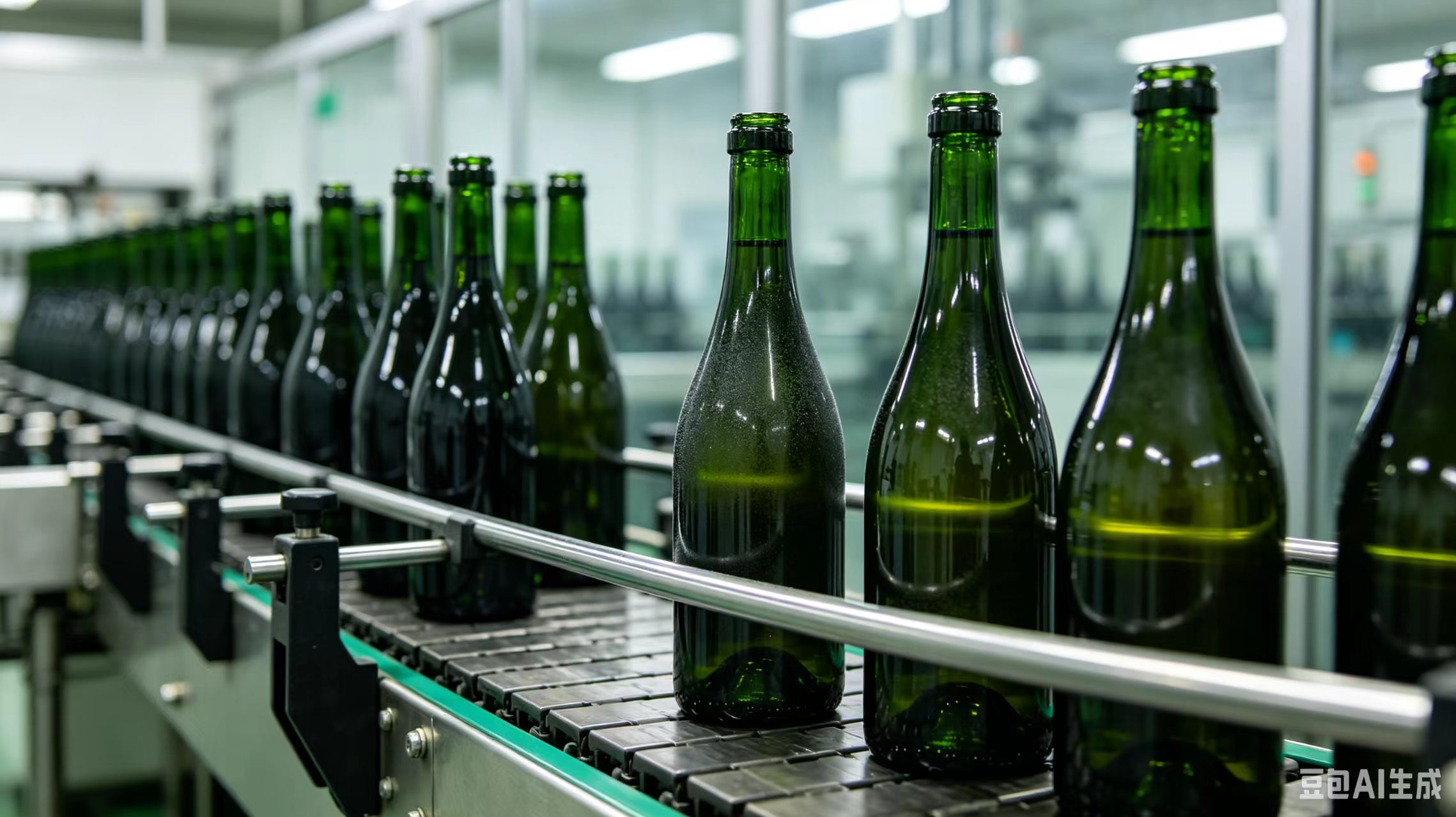 Full glass factory green bottle production line